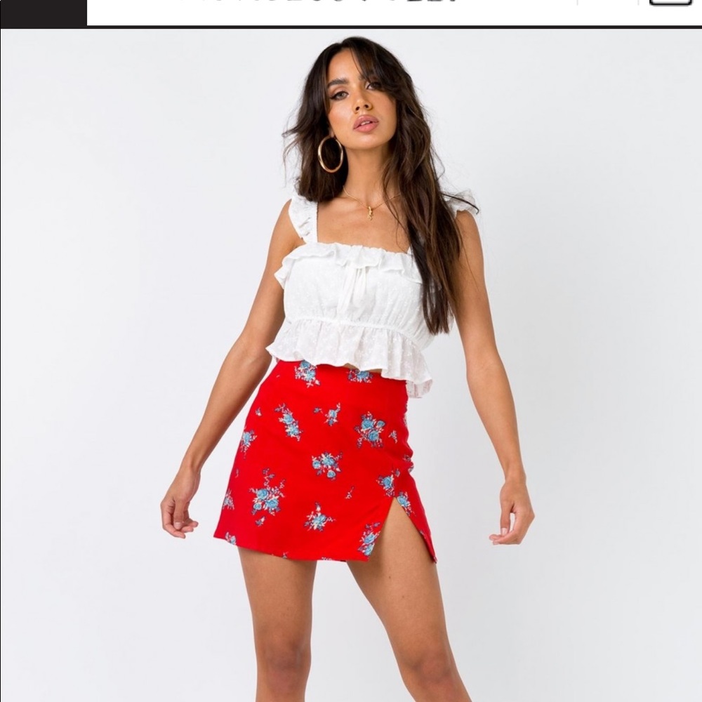 Sheny Skirt Red Rose - PrincessPolly Motel
